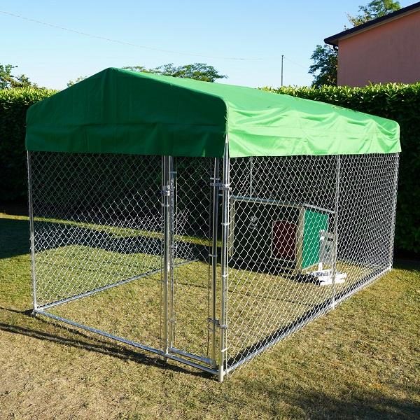 Box Per Cani Modello Husky Grande Recinto 3,96 X 2,28 Coperto Senza Porta Ciotole