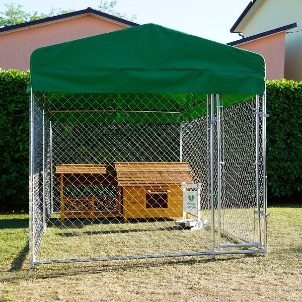 Box Per Cani Modello Matilda Recinto 3,96 X 2,28 Coperto Con Porta Ciotole