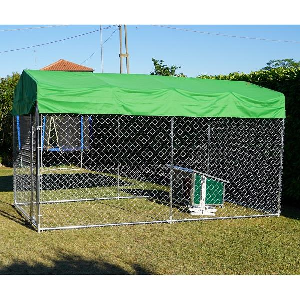 Box Per Cani Modello Husky Media Recinto 3,96 X 2,28 Coperto Con Porta Ciotole