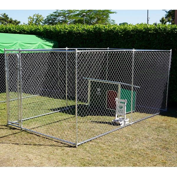 Box Per Cani Modello Husky Grande Recinto 3,96 X 2,28 Senza Copertura Con Porta Ciotole