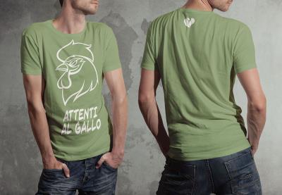 T-shirt Attenti al Gallo" | Versione Monocromatica  2-4 Anni"